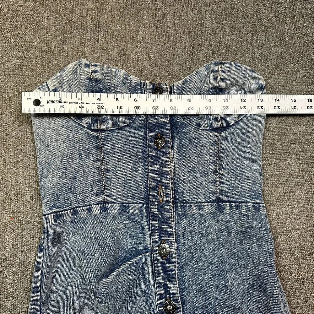 Misha Penina Revolve Strapless Midi Pencil Dress in Denim Blue Size US 2 - Picture 5 of 9